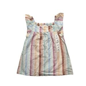 Carter’s Striped Linen Blend Dress Pastel Sleeveless Girls 5T